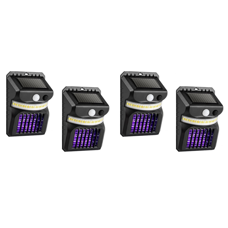 OUMERY 4 Pack Anti Mosquito Solar Lights Outdoor, Solar Security Lights Solar Motion Sensor IP65 Waterproof Lights