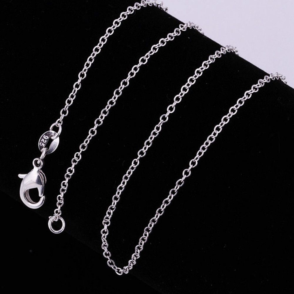 Simple All Inch Sizes Pendant Jewelry 925 Sterling Silver Men Women Necklace Cross Chain