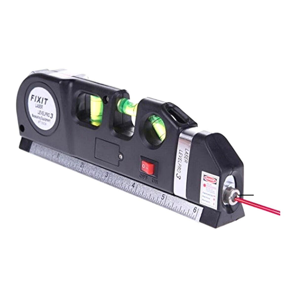Laser Level Meter Pro 3 Leveller Black 2 Line Measuring Tape Measurement Tool Device Instrument Professional Horizontal Vertical Measure