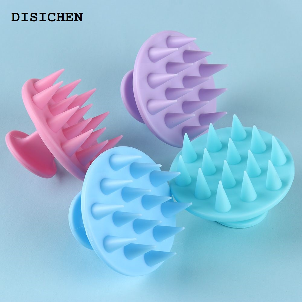 DISICHEN Affordable Silicone Hair Comb Brush Stress Release Head Scrubber Shampoo Scalp Treatment Massager Bath Comb Grooming Spa Wash Shampoo Tool