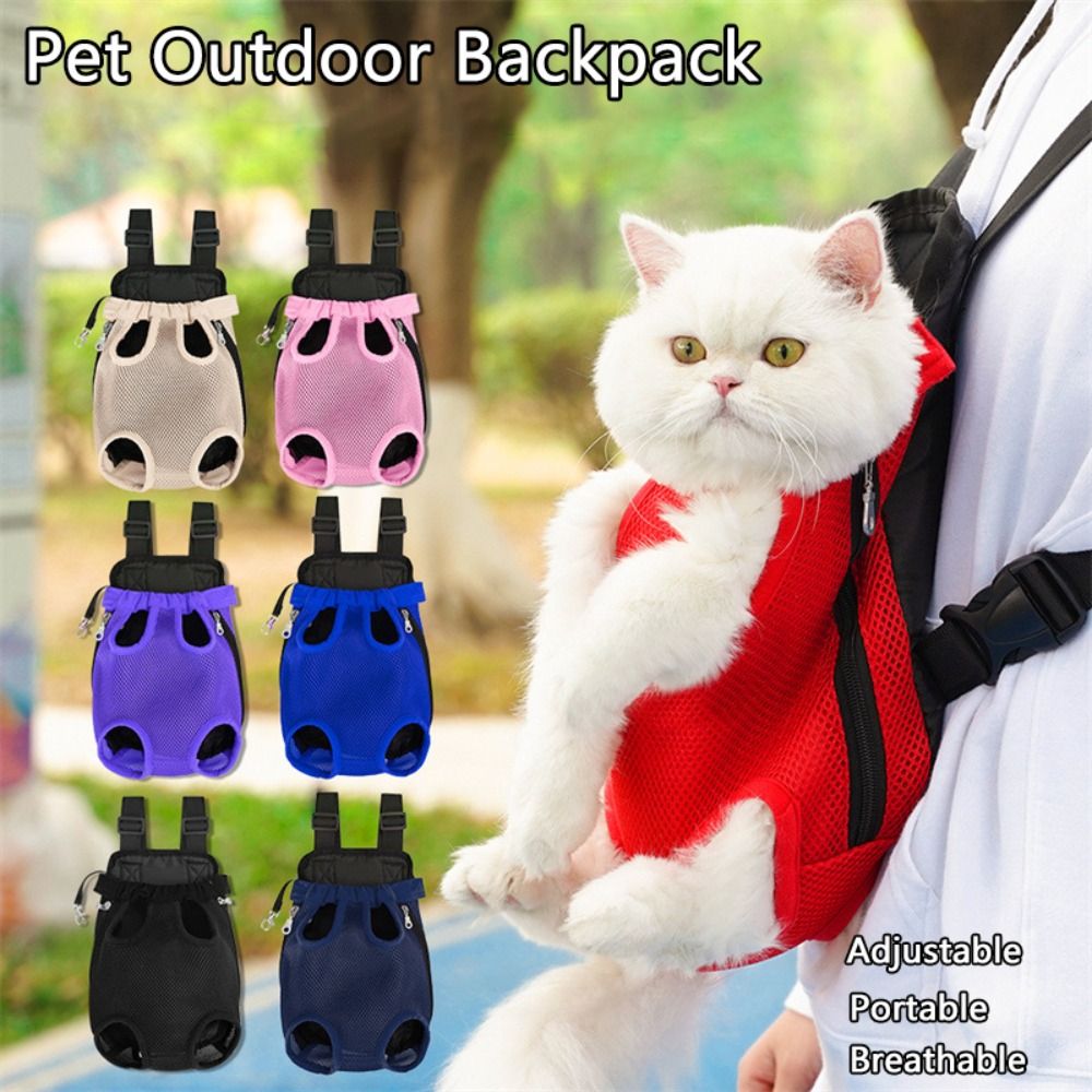 Portable Adjustable Pet Backpack Double Shoulder Breathable Cat Carrier Bag Dog Carrier Backpack for Small Dog Cat Outdoor Accessories