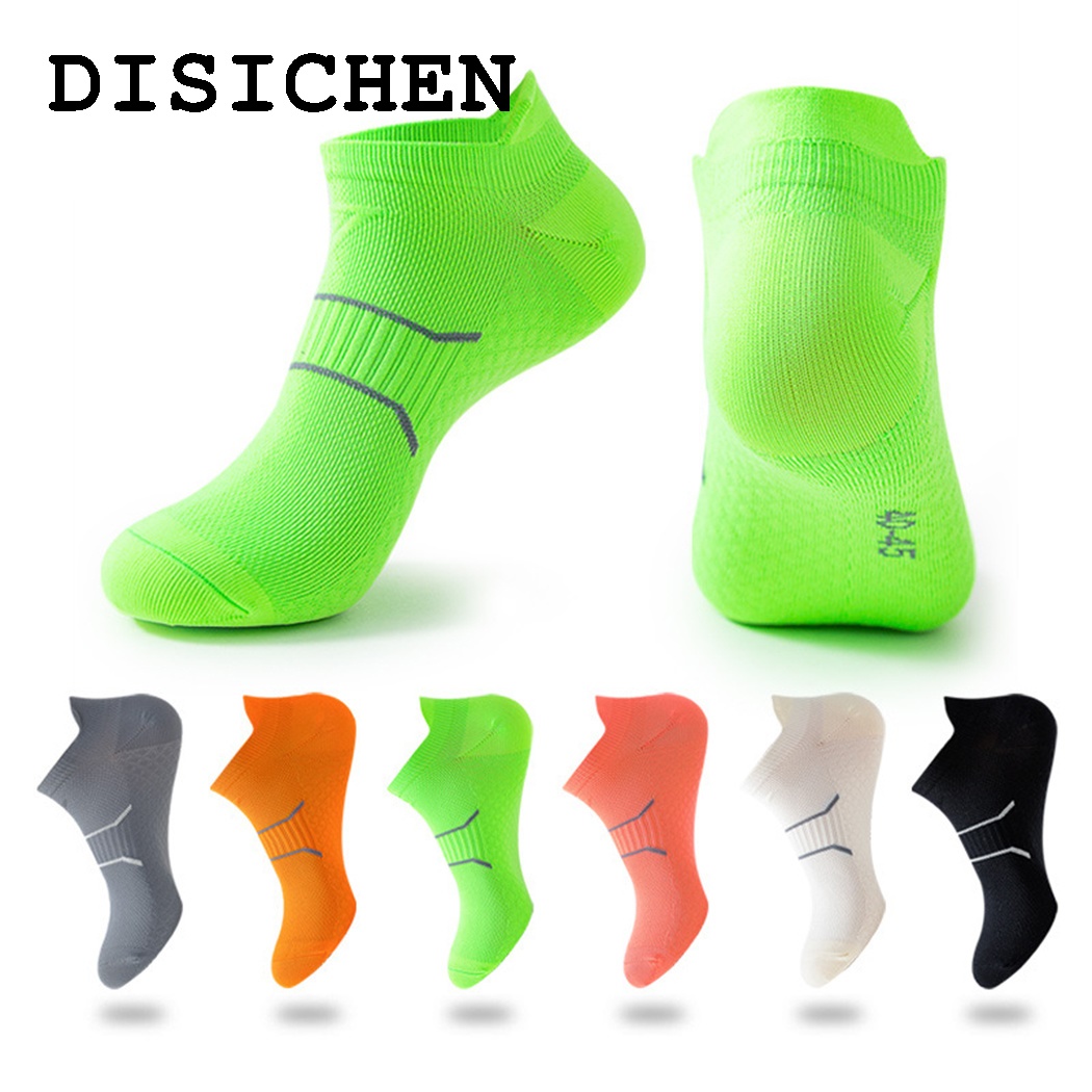 DISICHEN Original Cut 2023 Running Low Thin New Socks Men/Women Breathable Sport Bright Color Quick Dry Fitness Athletic Compression Short Ankle S