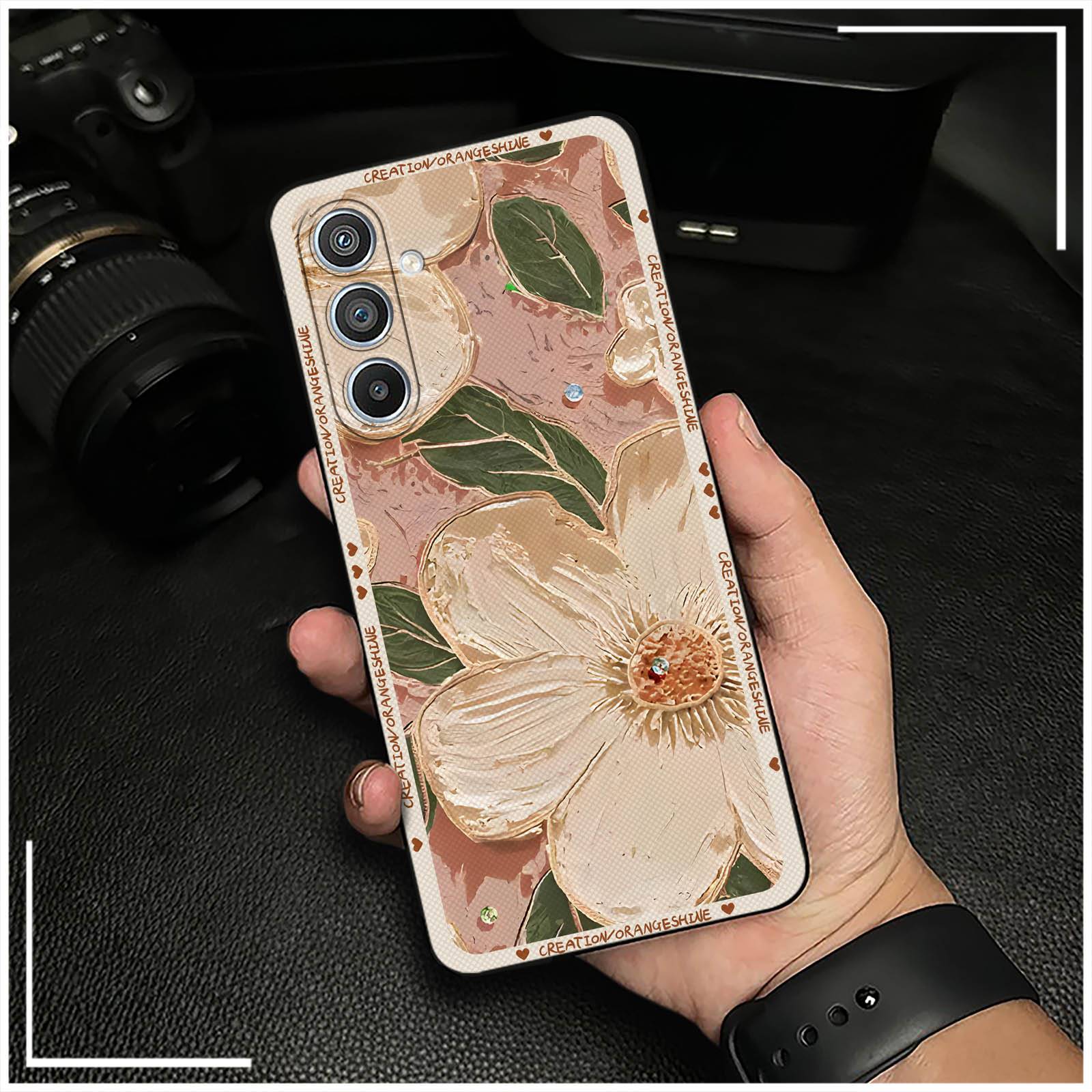 Anti-knock TPU Phone Case For ZTE Nubia Focus2 5G Oil Painting Waterproof Cartoon Protective flower Cute Shockproof