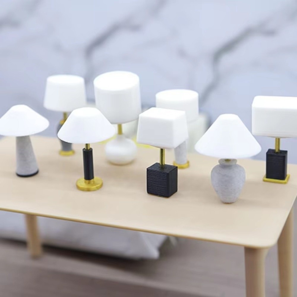 1PCS Toy Lamp 1:20 Miniature Dollhouse Furniture DIY Desk Lamp Style Mini Furniture Miniature Model Desk Table Lamp Baby Gift
