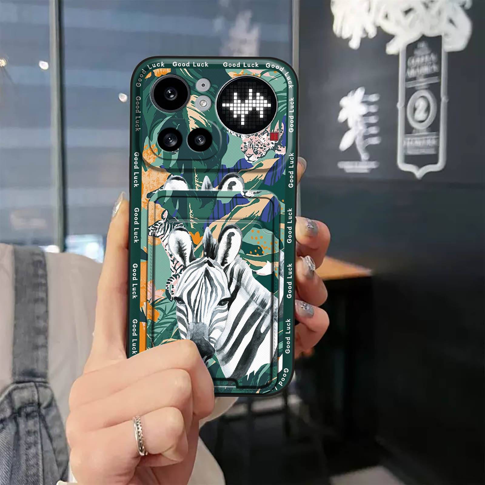Fashion Design Durable Phone Case For Nothing Phone4A Pro Cartoon Anti-knock Full wrap Card bag Shockproof Anti-dust TPU