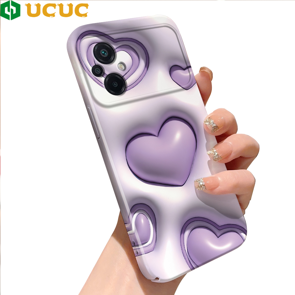 UCUC for Xiaomi 12 Pro Back Cover Purple Love Luxury Glossy Hard Plastic Phone Cases