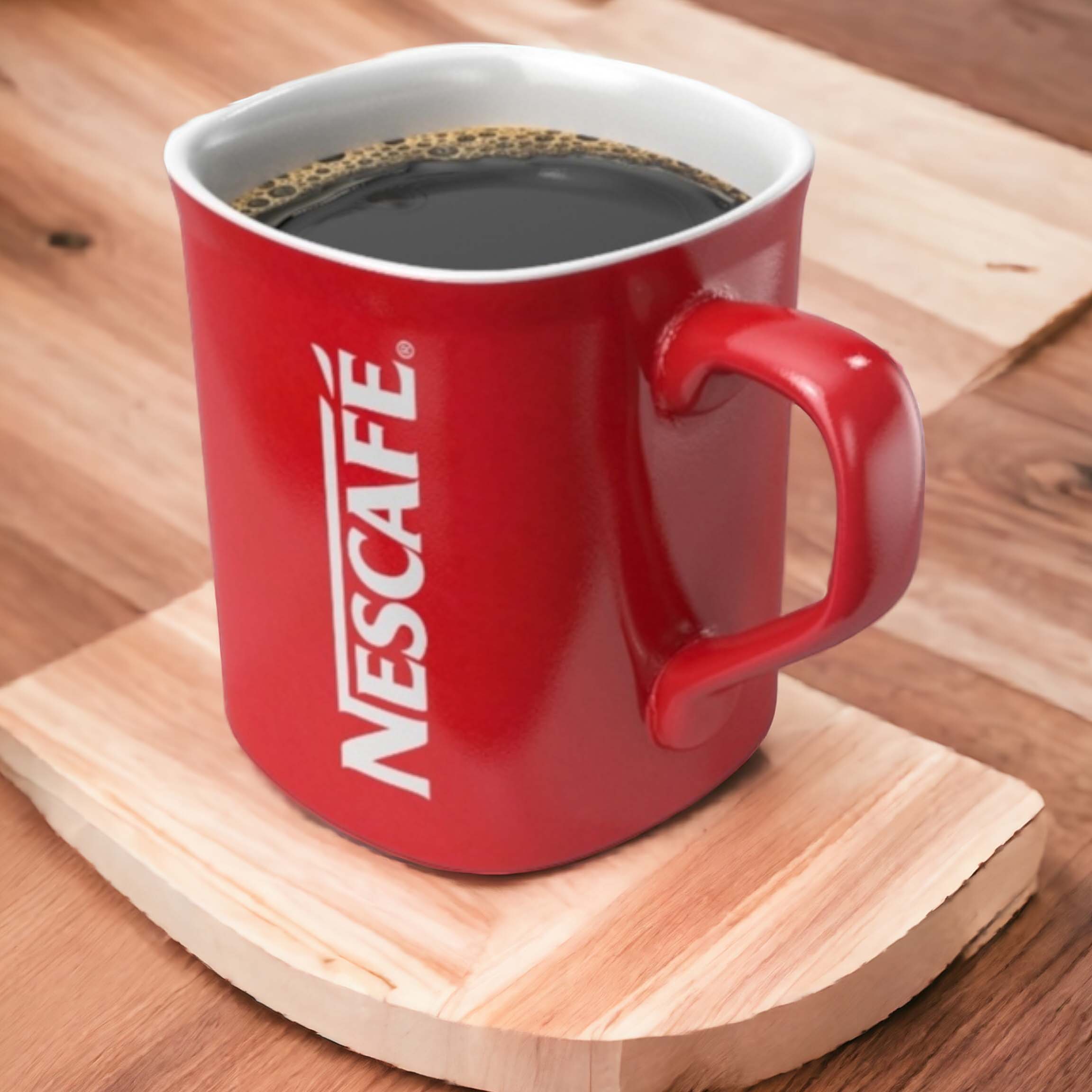 Premium Heavyweight Nescafé Printed Red Ceramic Coffee & Tea Mug Set | Elegant Everyday Drinkware |1 Piece