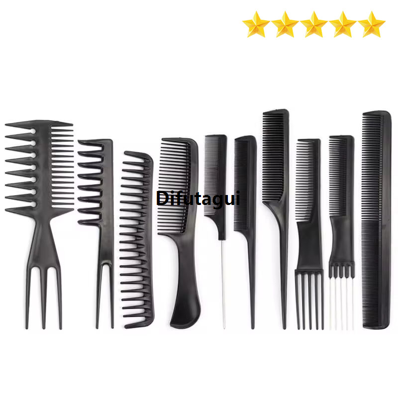 Difutagui Pointed tail flat comb plastic comb steel needle Luxury barber hair comb] s [10 hair comb hair comb