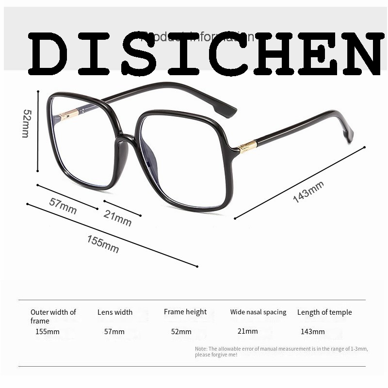 DISICHEN Luxury MYT_0316 Oversized Big Size Frames Anti Blue Light Glasses Women Men Vintage Eyeglass Woman Frame Square Glasses Frame Eyeglasse