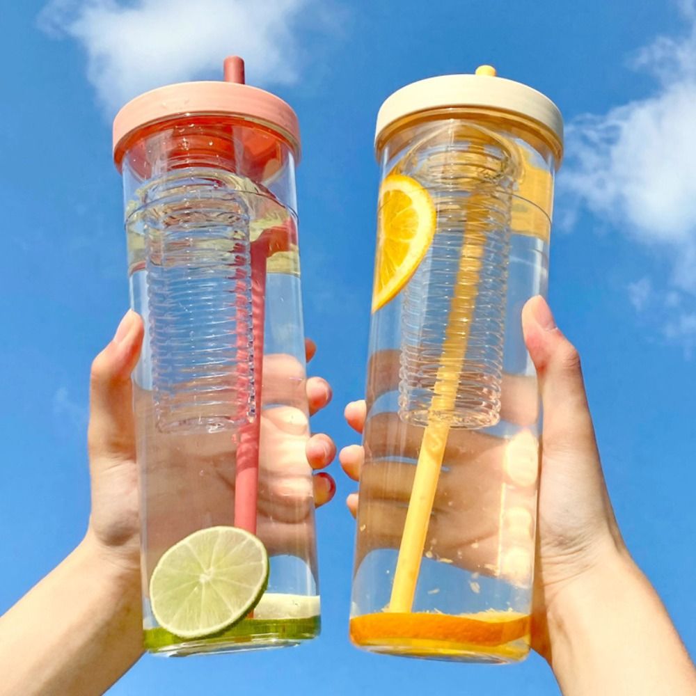 New 800ML Water Bottle With Tea filter Leak-Proof Drinking Cup Clear Plastic Sippy Cup Outdoor Sports
