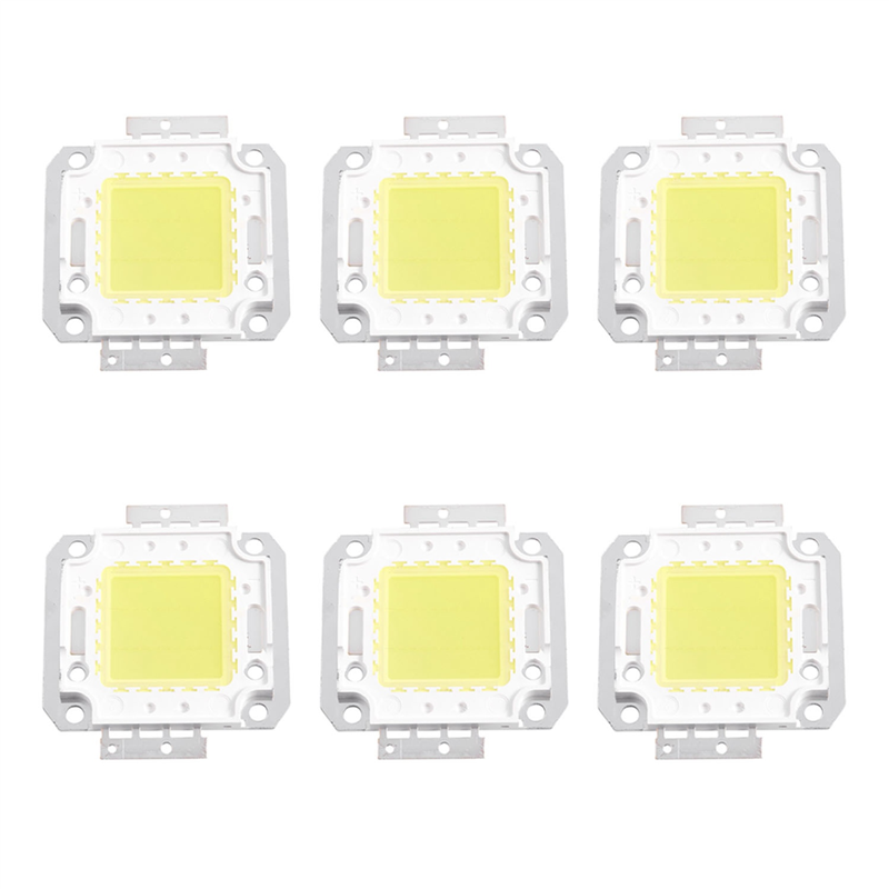 6X Square Shape White DC Light Lamp COB LED Module Chip 30-36V 20W