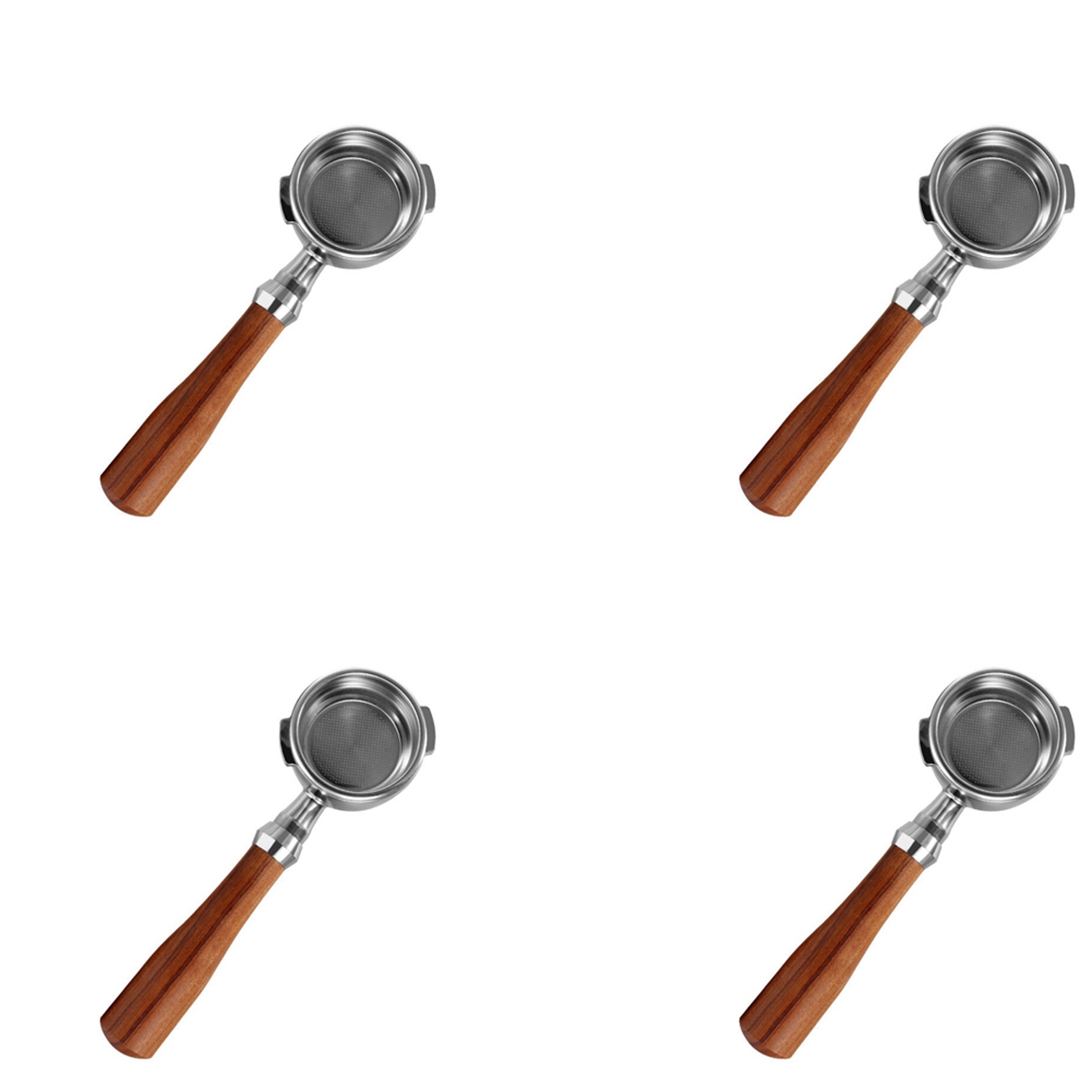 4pcs 58mm Coffee Bottomless Portafilter for Filter Basket Replacement Espresso Machine Accessory Coffee Tool B