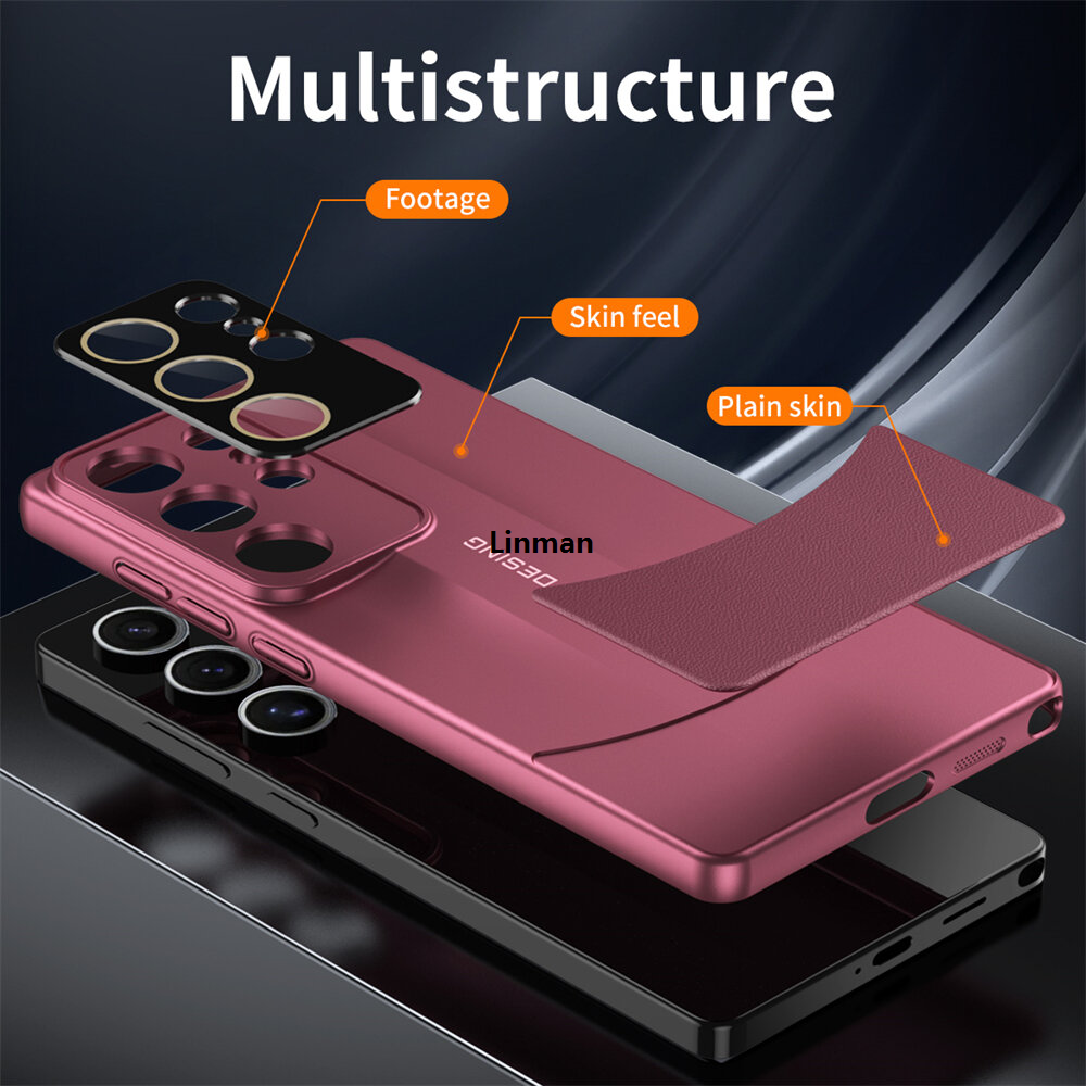Linman HODON Luxury Aluminum Alloy Bumper Phone Case For Samsung Galaxy S23 S2Luxury 4 S25 Ultra S25 Plus Cases Metal Frame Lens Protection Shockproof Cover