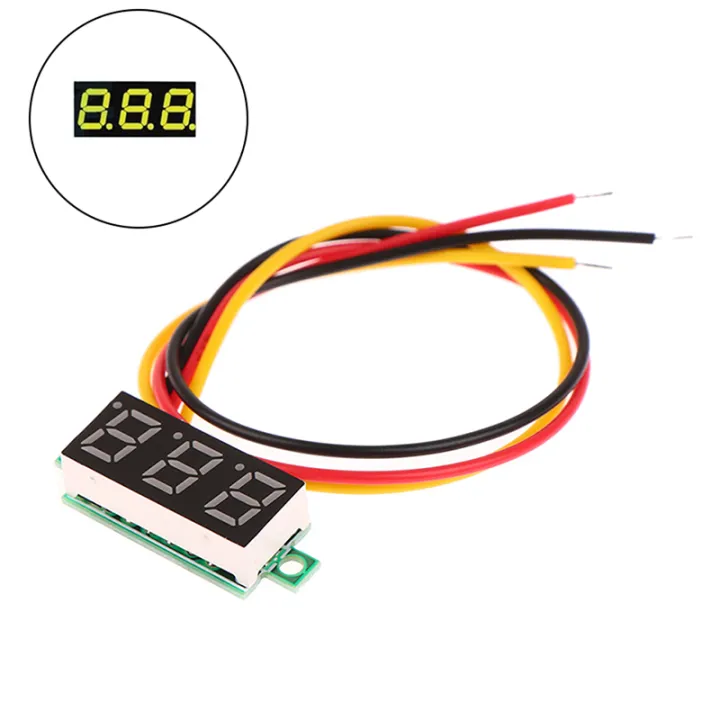 1Pc 0.28 Inch DC LED Digital Voltmeter Digital Display Adjustable Three-Wire DC 0-100V Voltage Meter Car Mobile Voltage Tester Taotai