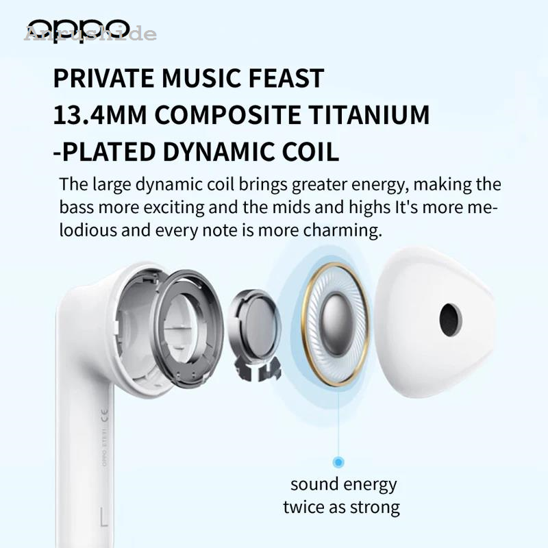 Anrushide OPPO Original Enco Air2 Earphone New Sound Version Wireless Bluetooth Fifty percent discount Headphone HiFi stereo Outdoors Sports Headset Long Standby