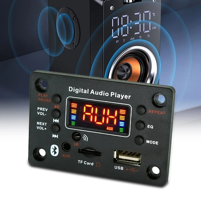 Wireless Bluetooth MP3 WMA Decoder Board Audio Module Support USB TF AUX FM EQ Function