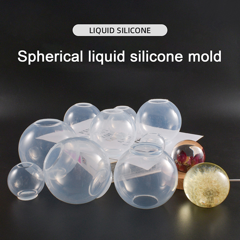 1PC Liquid Epoxy Resin Mold Round Ball Style Mirror Polishing Art Ball Silicone Molds Tool Wodde