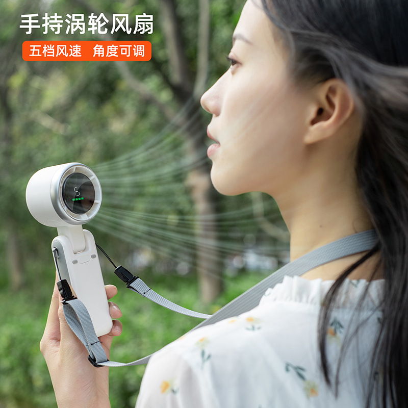 3-in-1 Handheld Turbo High Speed Small Fan USB Charging New Ice Sensor Electric Fan Portable Bladeless Fan