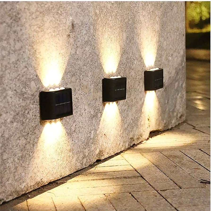6 LED Solar Light Outdoor Lighting Garden Wall Lamp -1Pc
