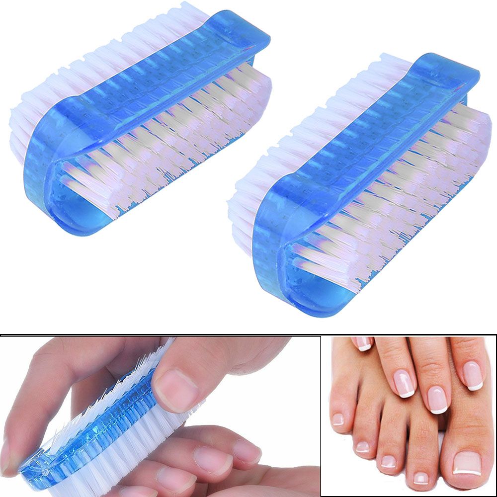 Portable Double Sided Remove Dirt Nail Brush Nail Cleaning Scrubbing Brushes Manicure Tools Dust Cleaning