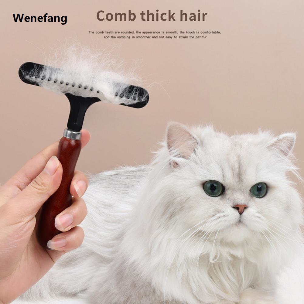 Wenefang Cleaning Brush Ergonomics Nail Rake Shape Streamlined Comfortable Grip Remove Hair Wooden Carpet Cleaner Hair Brush Multipurpose