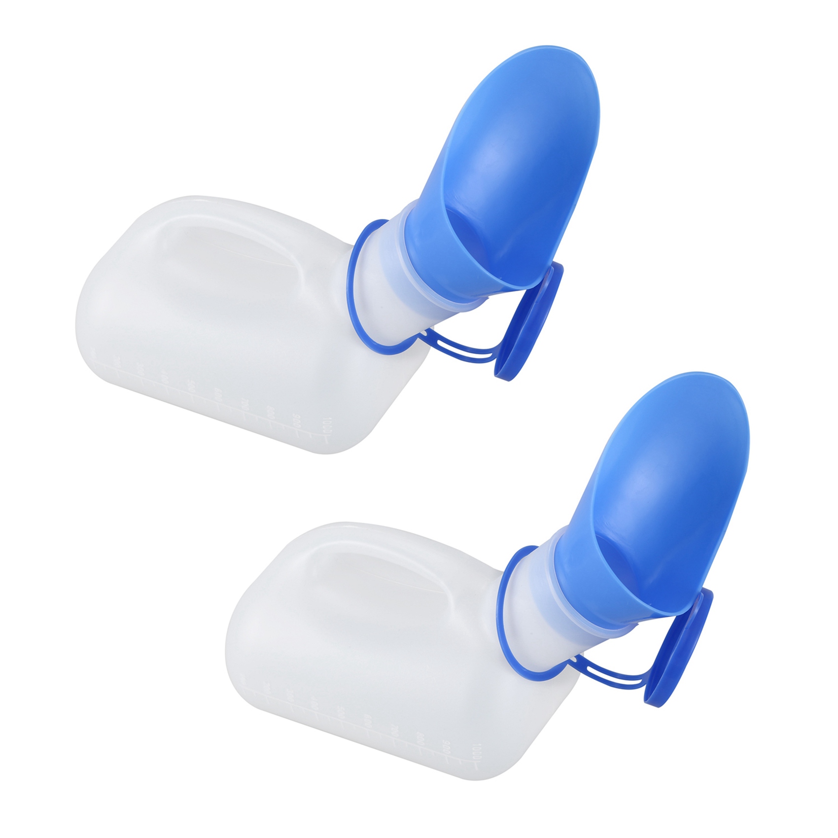 NAMUNY 2X Portable Urine Bottle Urine Bottle 1000Ml for Men Women Travel and Camping White & Blue