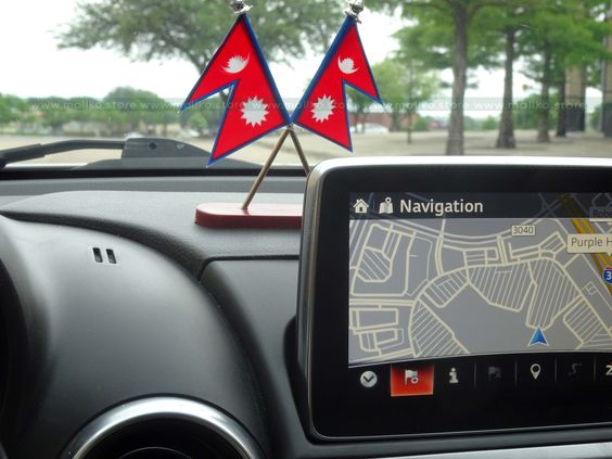 Unbreakable Nepali Flag Cross For Car, Room And Office Table Decoration