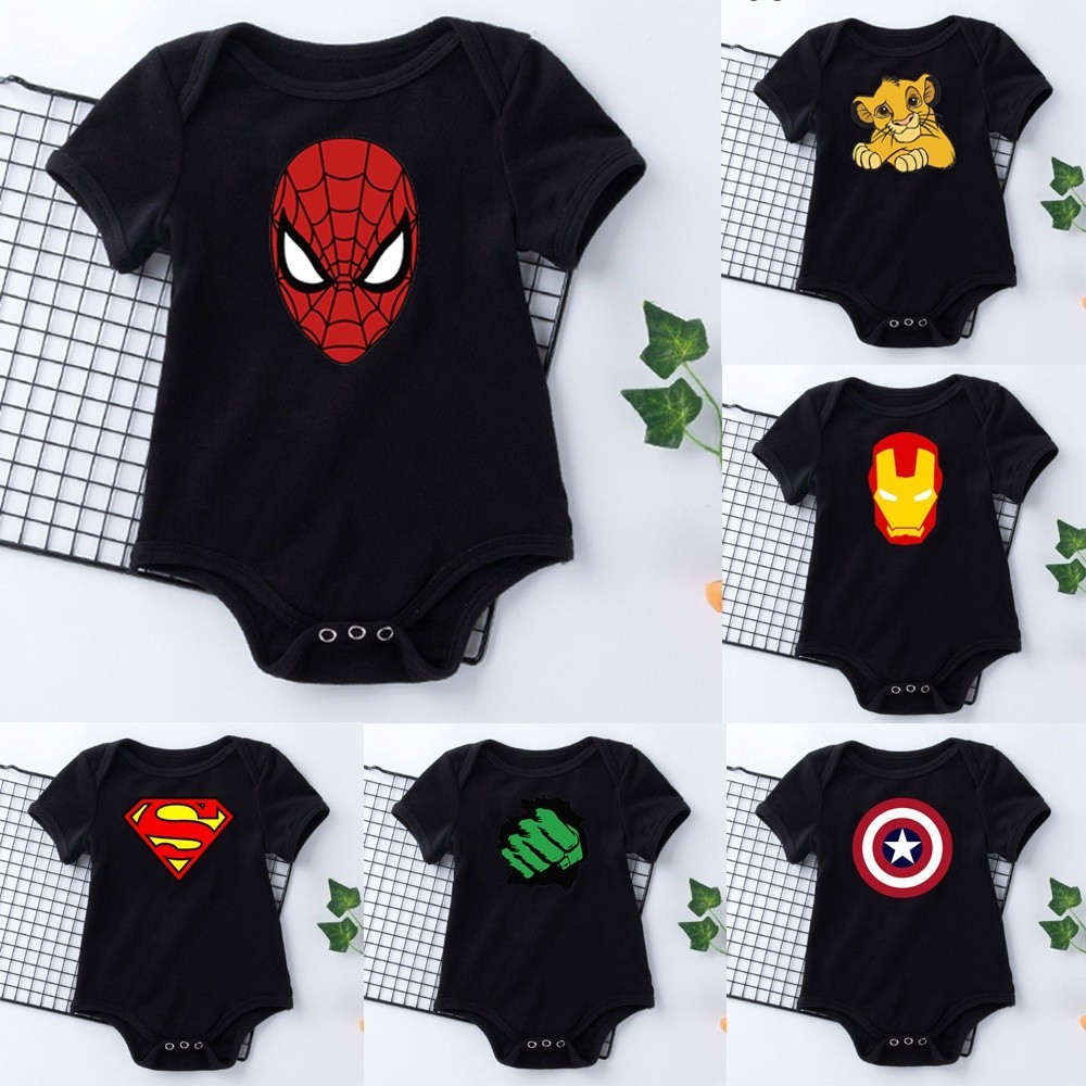 ⭐ Cartoon Print Super Hero ⭐ Romper Overall Costume for Baby(Captain Superman,Batman ,Ironman,Holk,Spiderman) GOGU