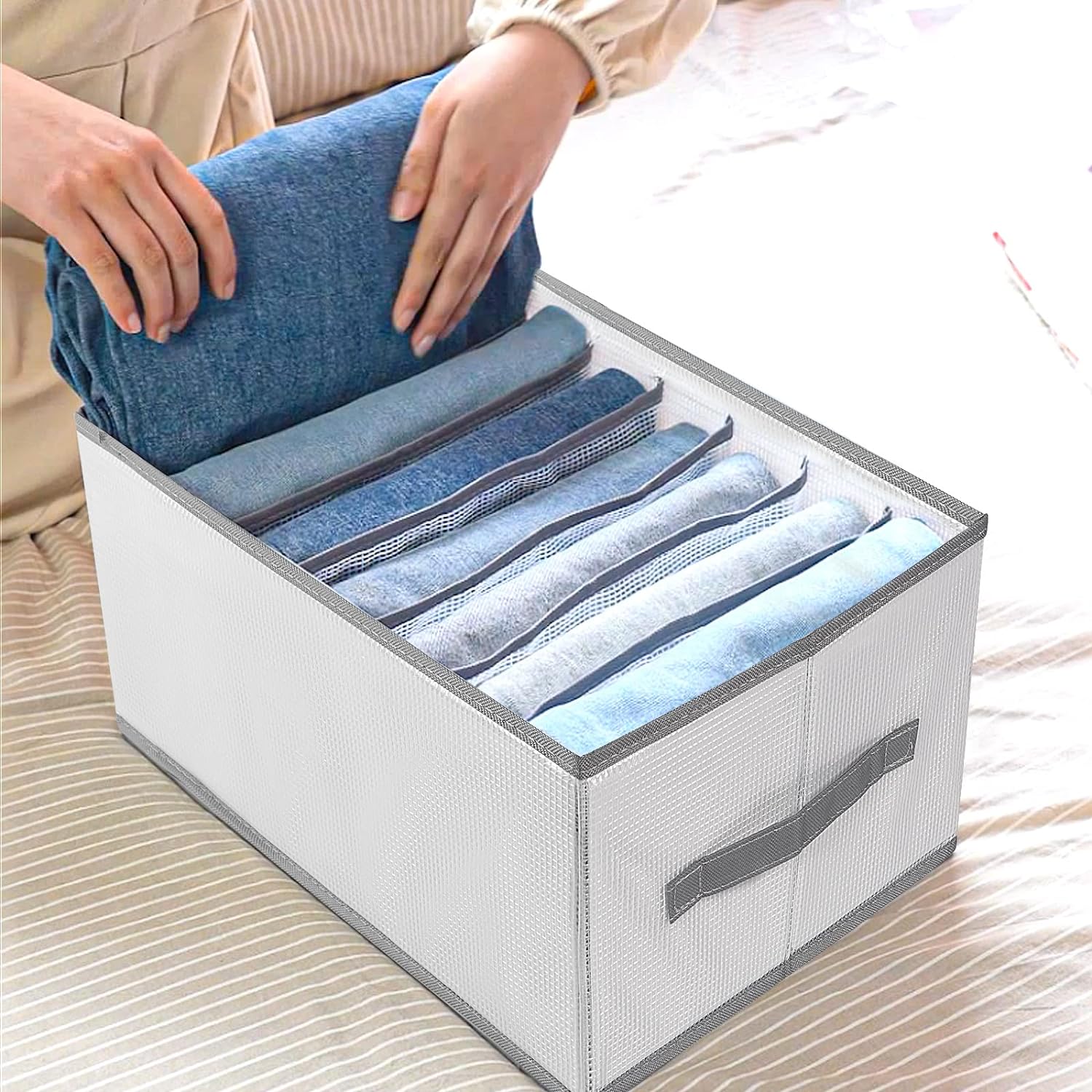 Clothes Storage Box Foldable Drawer Organizer With Handles, Fabric Closet and Storage Basket - image 1