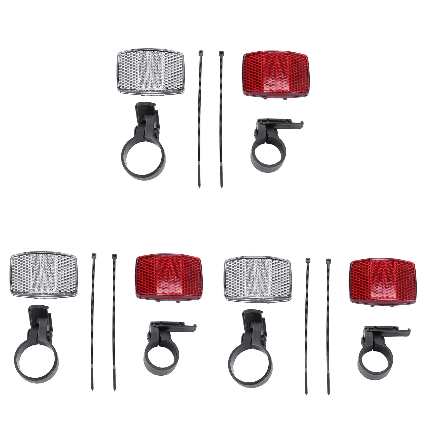 ARELENE 3 Pair Cycle Bicycle Bike Light Reflector Rear Front for Handlebar & Saddle Bar