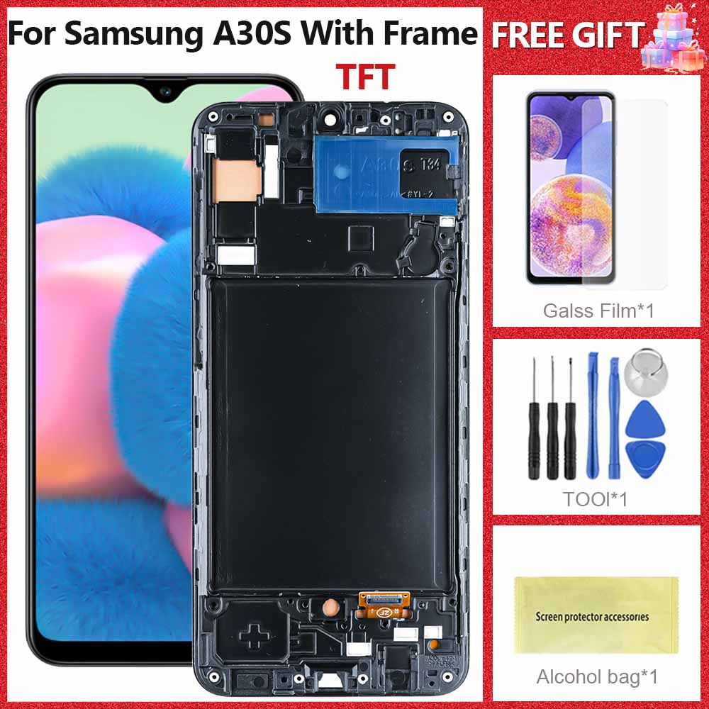 Clearance sale Super AMOLED For Samsung Galaxy A30S LCD A307FN A307G SM-A307F A307F LCD Display With Touch Screen Digitizer Assembly