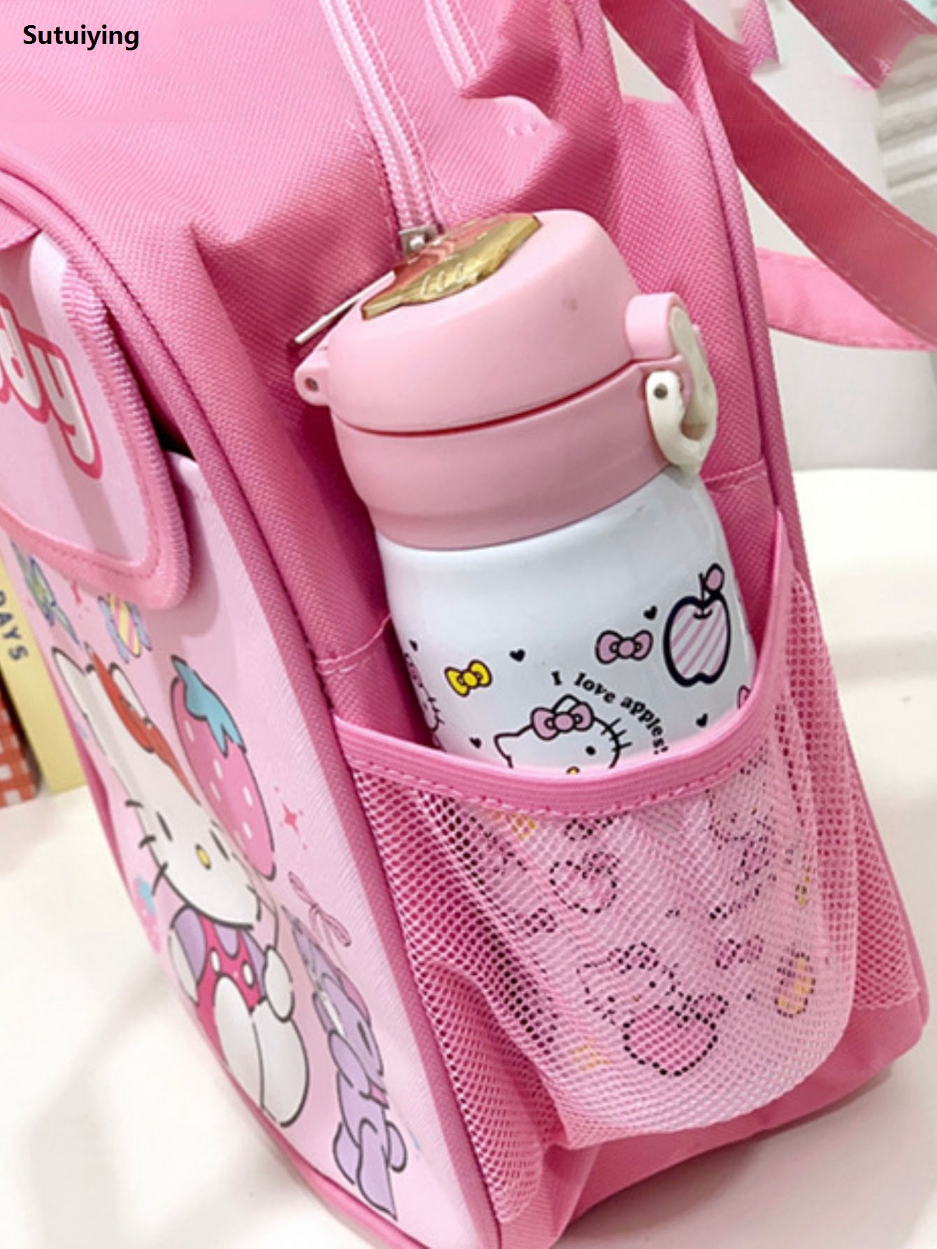 Sutuiying 1pc Insulated Fashionable Portable Lunch Bag Cute Cartoon New HelloKitty Kuromi Cinnamoroll Design Reusable Lunch Box