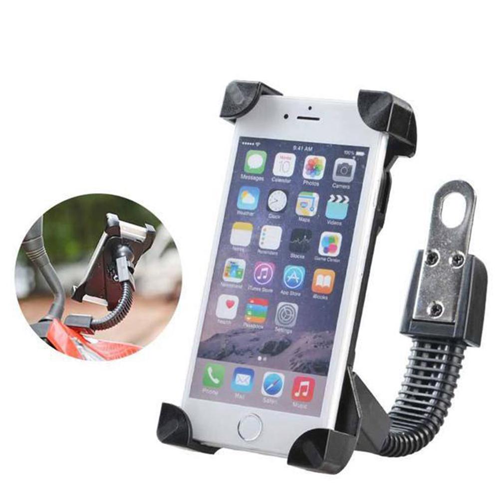 Genuine Flexible Cycle Bike Scooty Mobile Phone Holder Rear View Mirror Gps Bike Mobile Holder (Black)