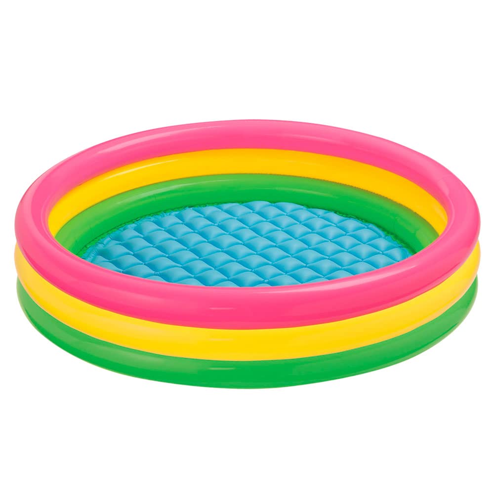 Intex Sunset Glow Baby Pool 147x33 cm | Inflatable Toddler Pool | Portable Baby Bath Tub | Safe & Durable for Summer Fun
