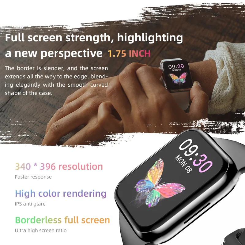 Linman HW68 Ultra Mini Smart Watch 41mm 1.75inch BT Call NFC FitnessAffordable Tracking Voice Asistant Men Women SmartWatch for Andriod iOS