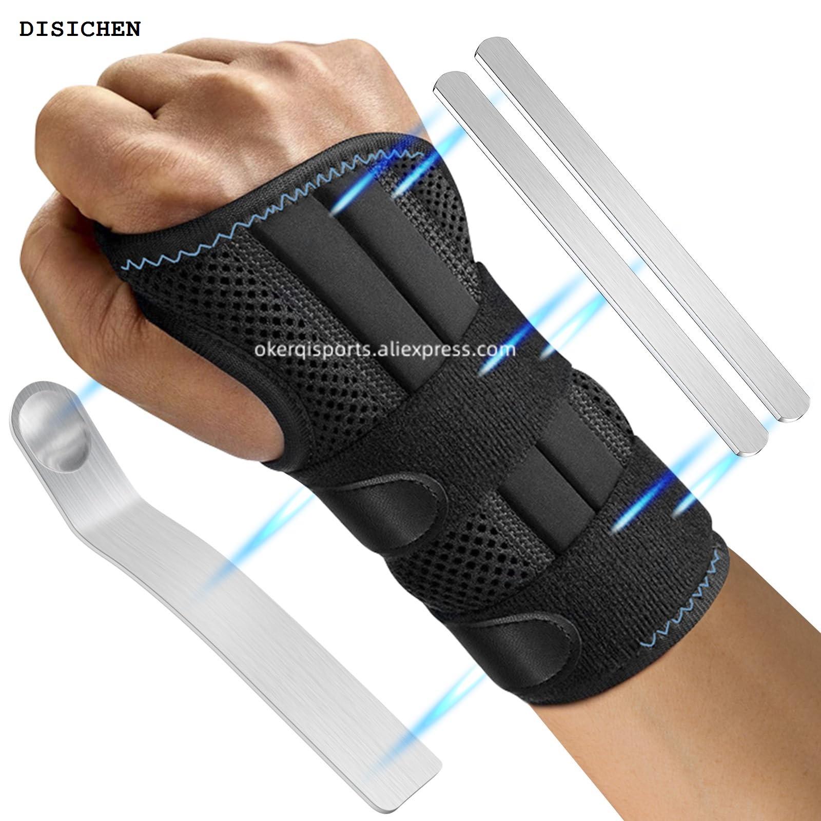 DISICHEN Luxury 1Pcs Adjustable Wristband Wrist Support Wrist Brace Sport Left Right Hand Wrist Support for Fitness, Weightlifting Pain Relief
