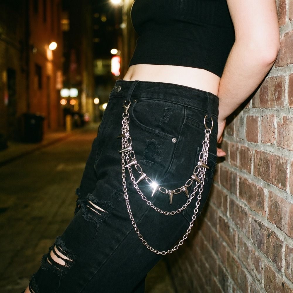 Goth Multilayer Star Pendant Pants Chain Zinc Alloy Metal Waist Chain Hip Hop Gothic Bag Chain Jeans Accessories