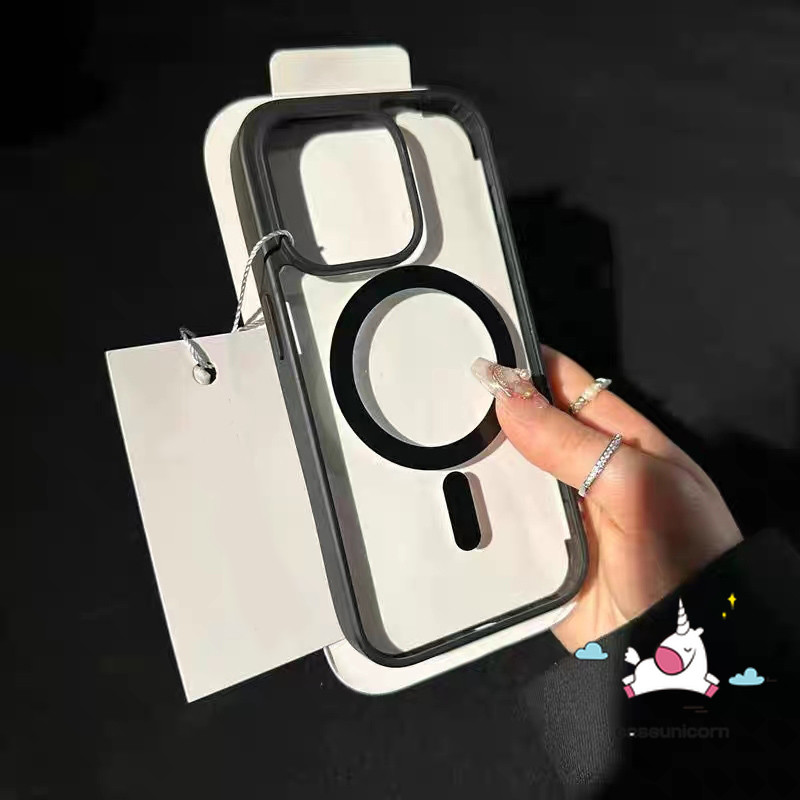 Simple Solid Color Magnetic Acrylic Clear Hard Case Compatible For iPhone XR 17 11 13 16 15 12 14 Pro Max 7 8 Plus SE 2020 Luxury Bumper Protective Soft Case