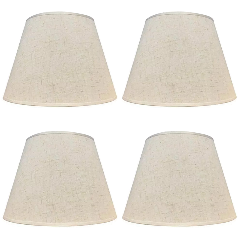 Cluellp-4X Table Lamp Lampshade Accessories E27 Linen Bedside Lamp Wall Lamp Floor Lamp Shade Cloth Lower Diameter 30cm White
