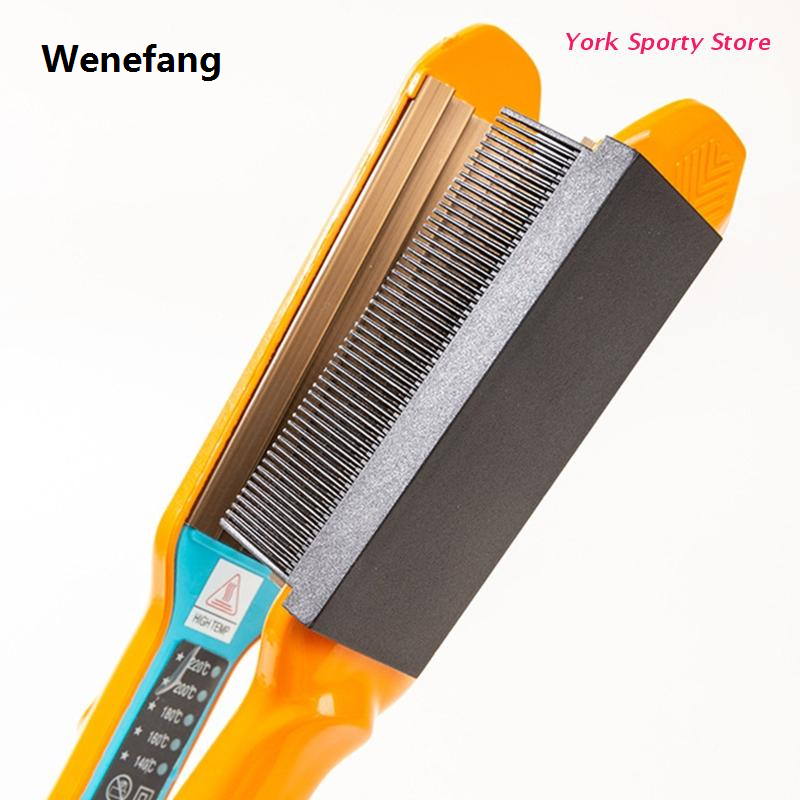 Wenefang Hair Straightening Comb Haircut Anti-static V Shape Comb Clip 2025 Clamp Salon Hair Brush Comb Straightener Company Tools M76F