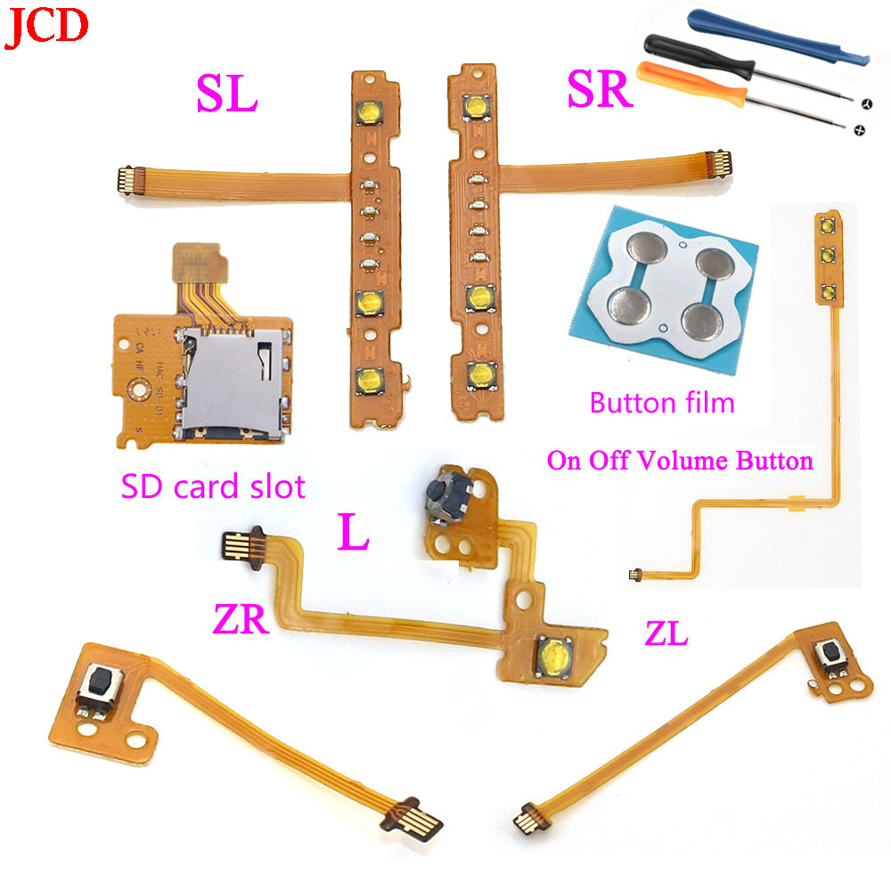 2025 New JCD 1set L/R SL SR Button Key Flex Cable Replacement Parts For Switch JoyCon NS L/R Game Controller With Screwdriver Tool