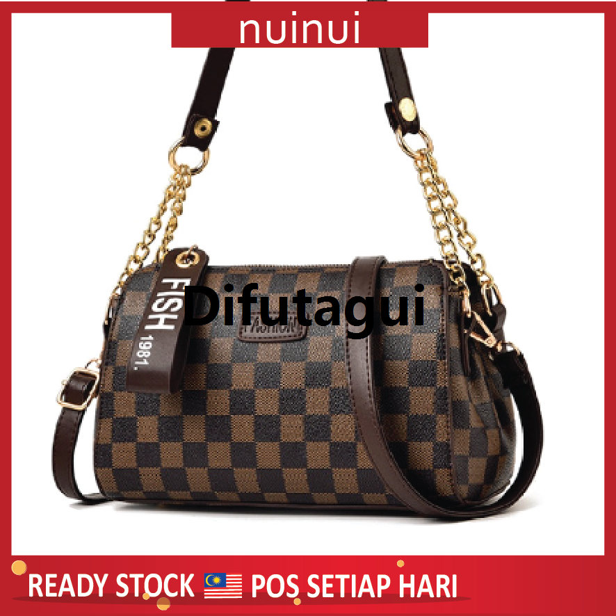 Difutagui NuiNui New Release Classic Design Korean Fashion Handbag Women Sling Bag With Gold Sales promotion Chain Strap Design beg wanita bag for girl beg tangan wanita viral 2021 WF1934