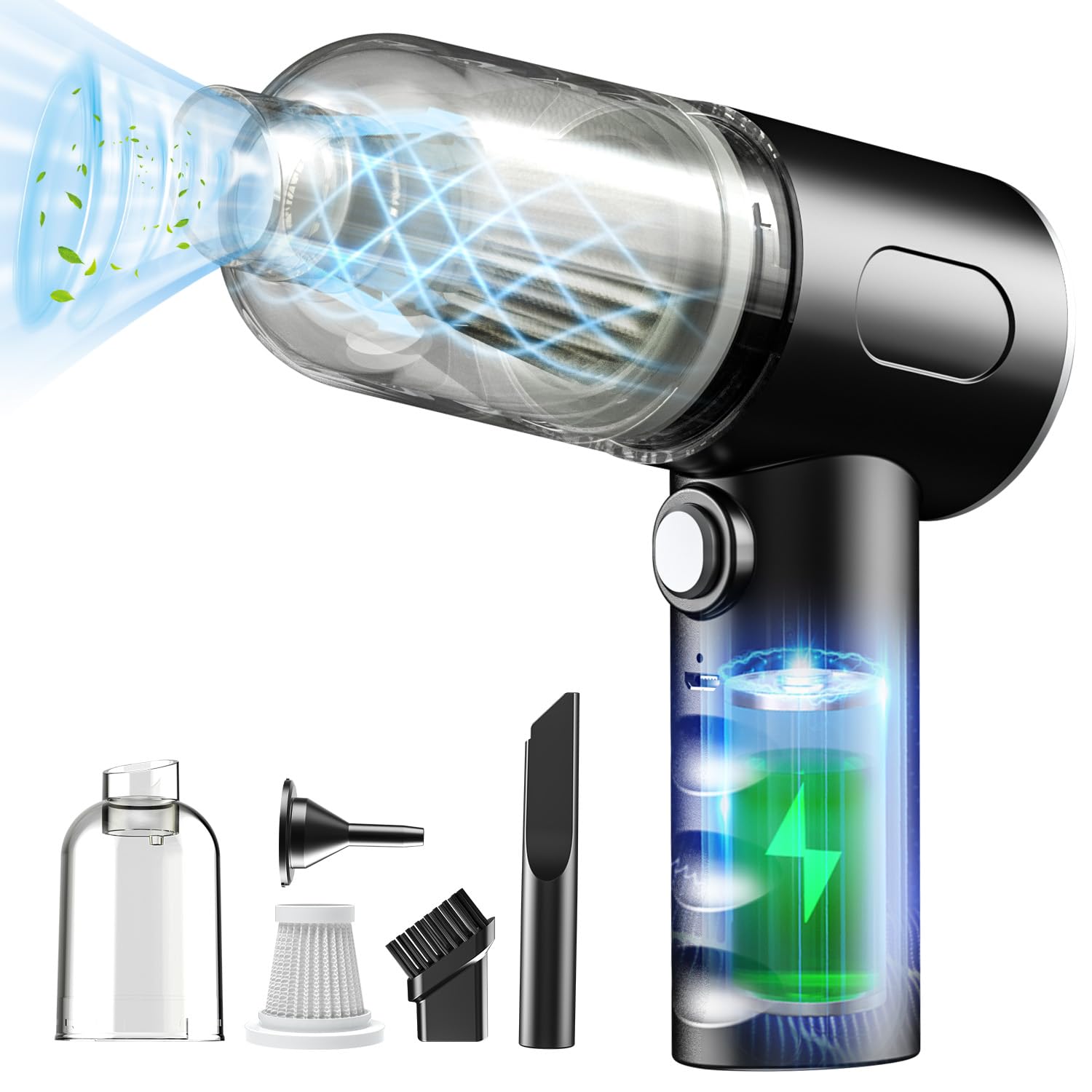 Vacuum Cleaner 3 in 1 for Car & Home - Compact, Cordless, Wet & Dry, Blower Function, Mini & Portable for Sofa, Dust, and Deep Cleaning - portable vacuum cleaner for car, bike and sofa, 3 in 1 Rechargeable Car Home Office PC Cleaner