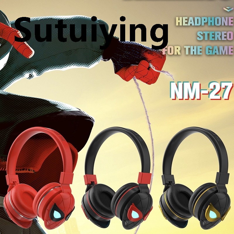 Sutuiying Disney Marvel Headphone Bluetooth Wireless RGB Light Foldable Spider 2025 Man Earphone Stereo Gaming Headset Noise Reduction AN-GM150