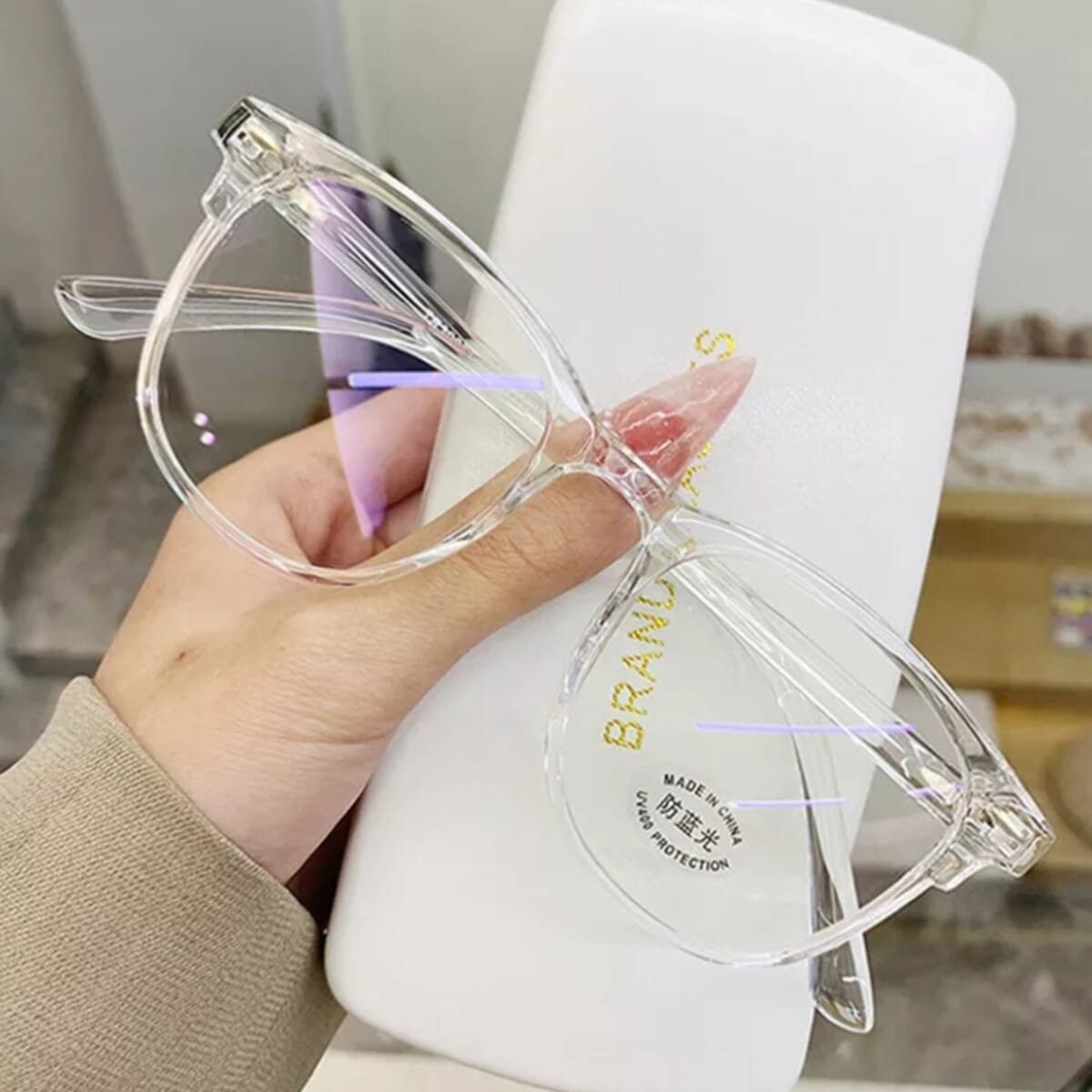 Zoo Shades Bluee Ray Cut Glasses For Kids - Transparent Frame and Lens | Light Weight anti Light Block Eye Wear For Kids