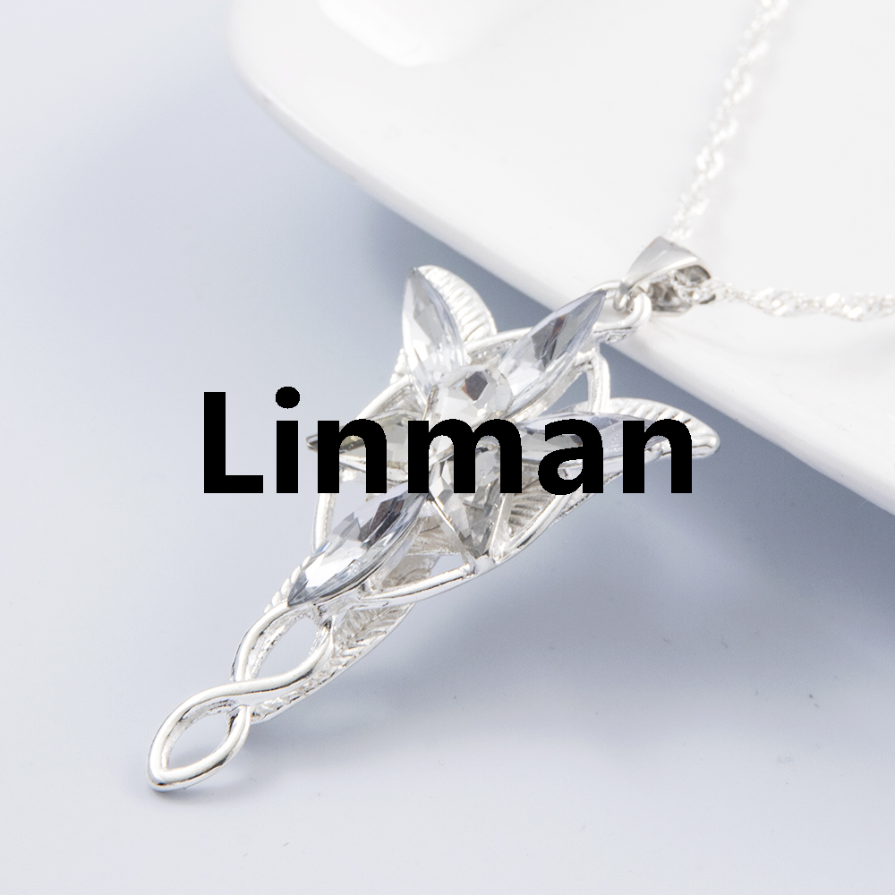 Arwen Evenstar Movie Necklace Silver Color Crystal Pendant Necklaces for Women Girl Party Jewelry Gift Jewelry