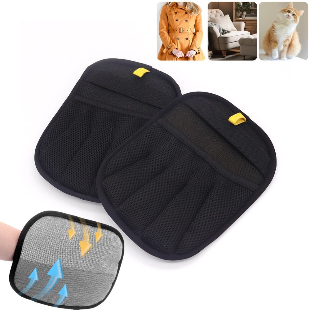 Portable Two-way Pet Hair Removal Gloves Washable Anti-slip Pet Grooming Gloves Reusable Mesh Cloth Pet Hair Remover Brush Home