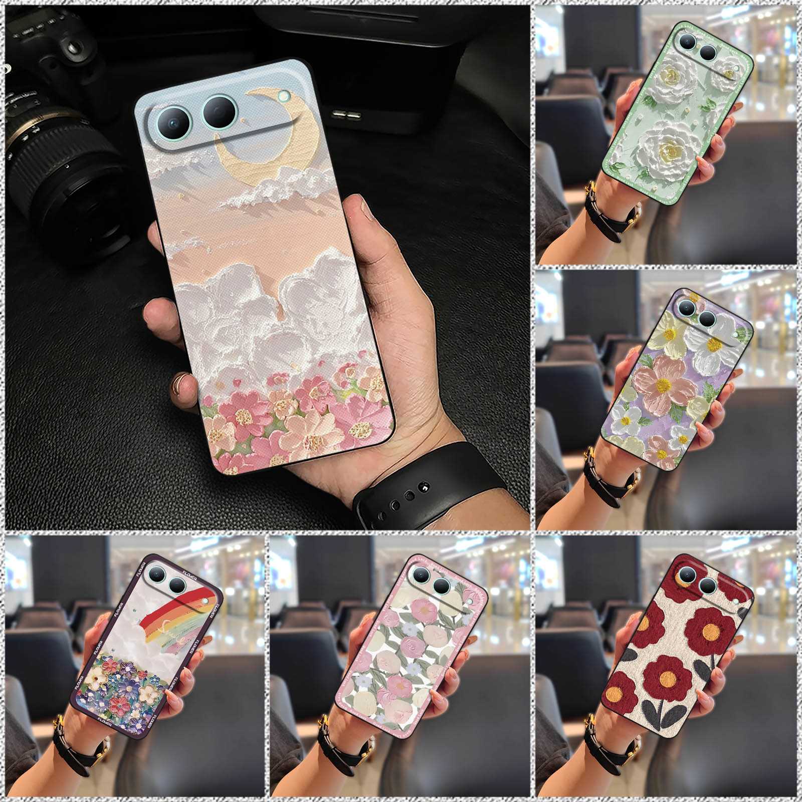 Fashion Design Cute Phone Case For Tecno Spark40 5G/KM7 Graffiti TPU Full wrap Durable flower Shockproof Protective