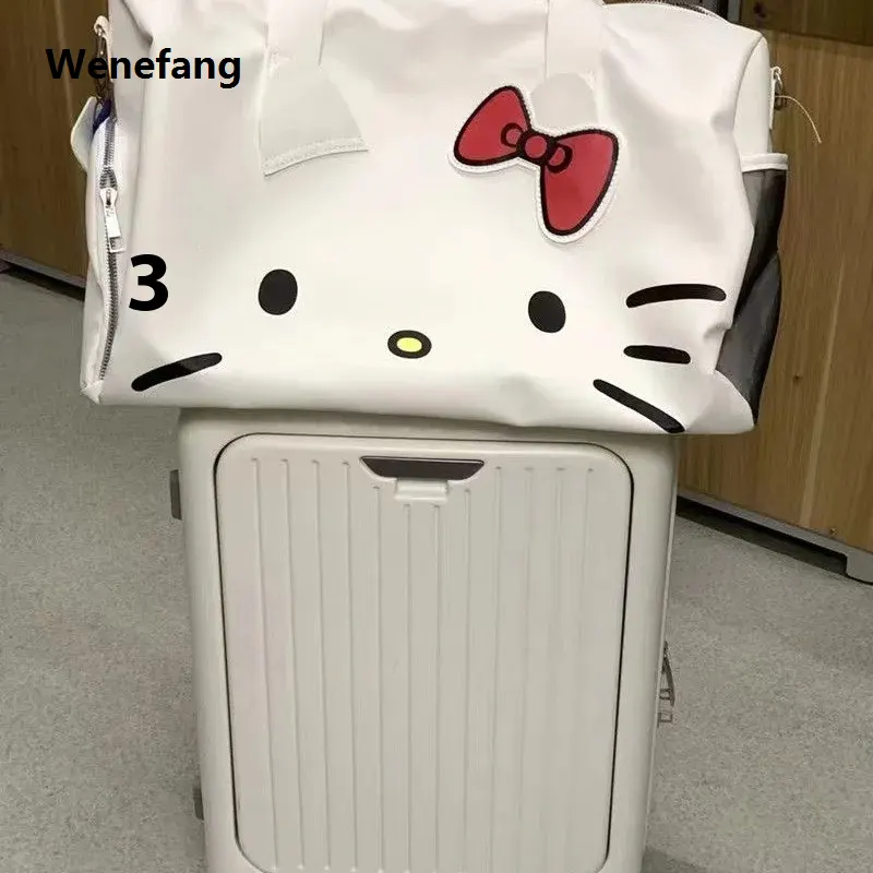 Wenefang sanrio Hello Kitty Cartoon Large Bag shoulder Leather PU Portable 2025 New Gym Bag Crossbody Large Capacity Travel Bag Personality - image 1