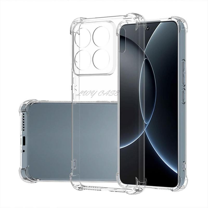 For Xiaomi 15T Pro Clear TPU Four Corners Military-Grade Protection Phone Cases Protective Cover Transparent Soft for Xiaomi 14 14T 15 Pro Ultra Camera Lens Protector